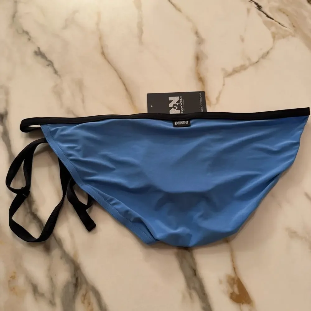 NEW N2N Bodywear Mens Fiji Side Tie Bikini Color Blue Size Large